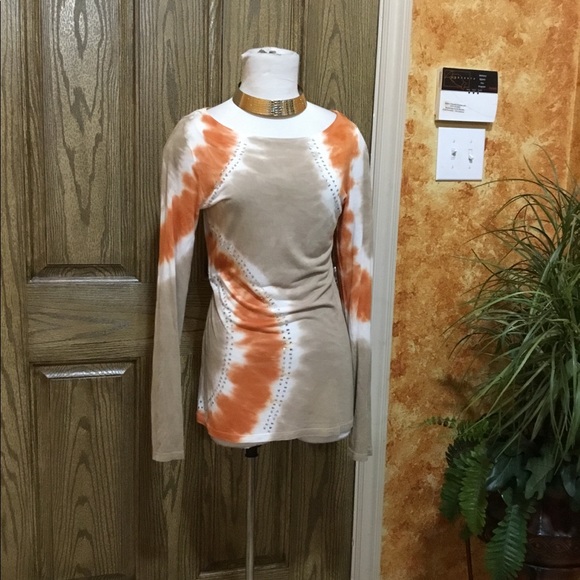 INC crystal studded tie dye top w/GIFT - Picture 2 of 5